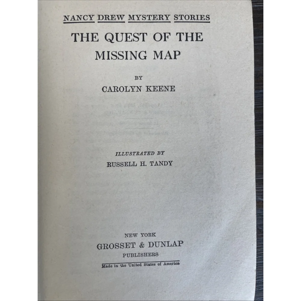 VTG The Quest of the Missing Map Carolyn Keene NANCY DREW ©️1942 Hardcover